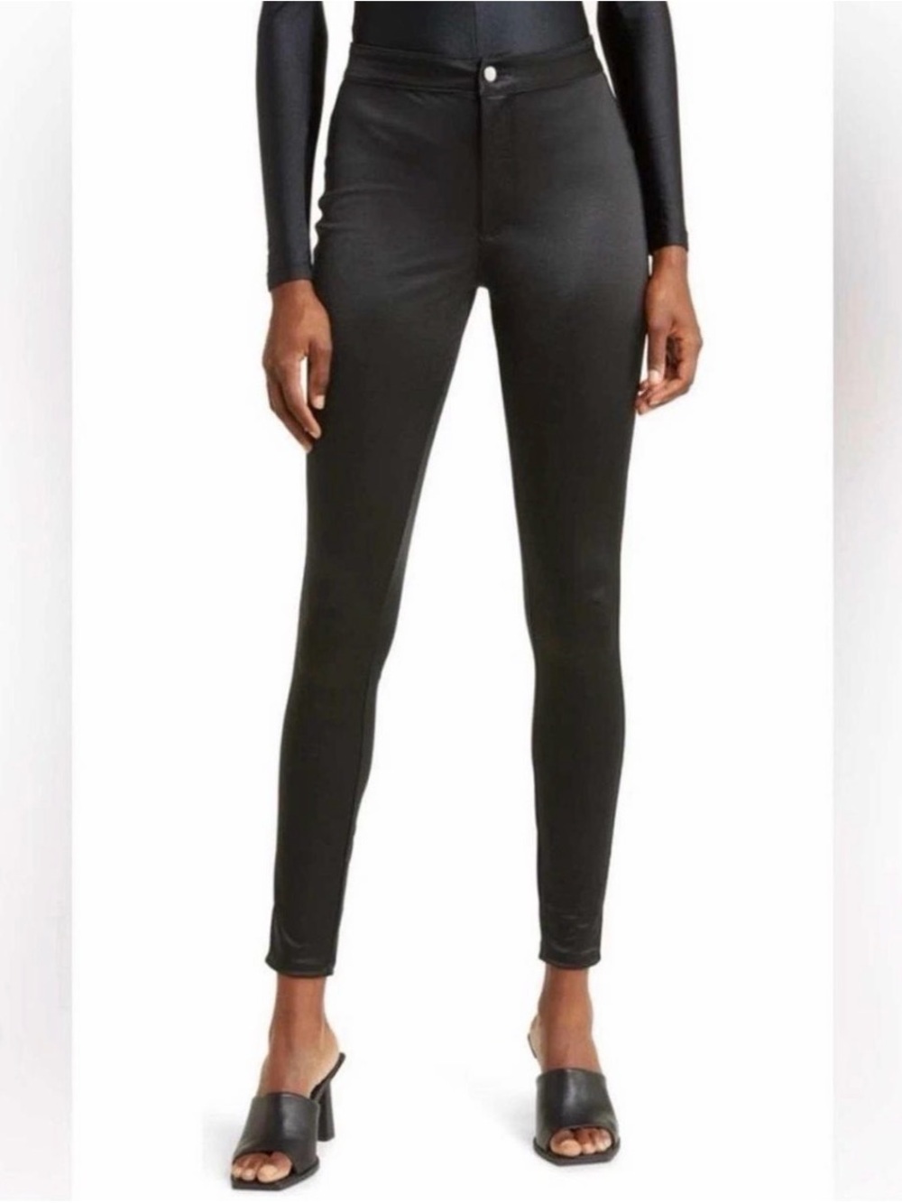 NWT SKIMS Black Disco High-Rise Skinny Pants
